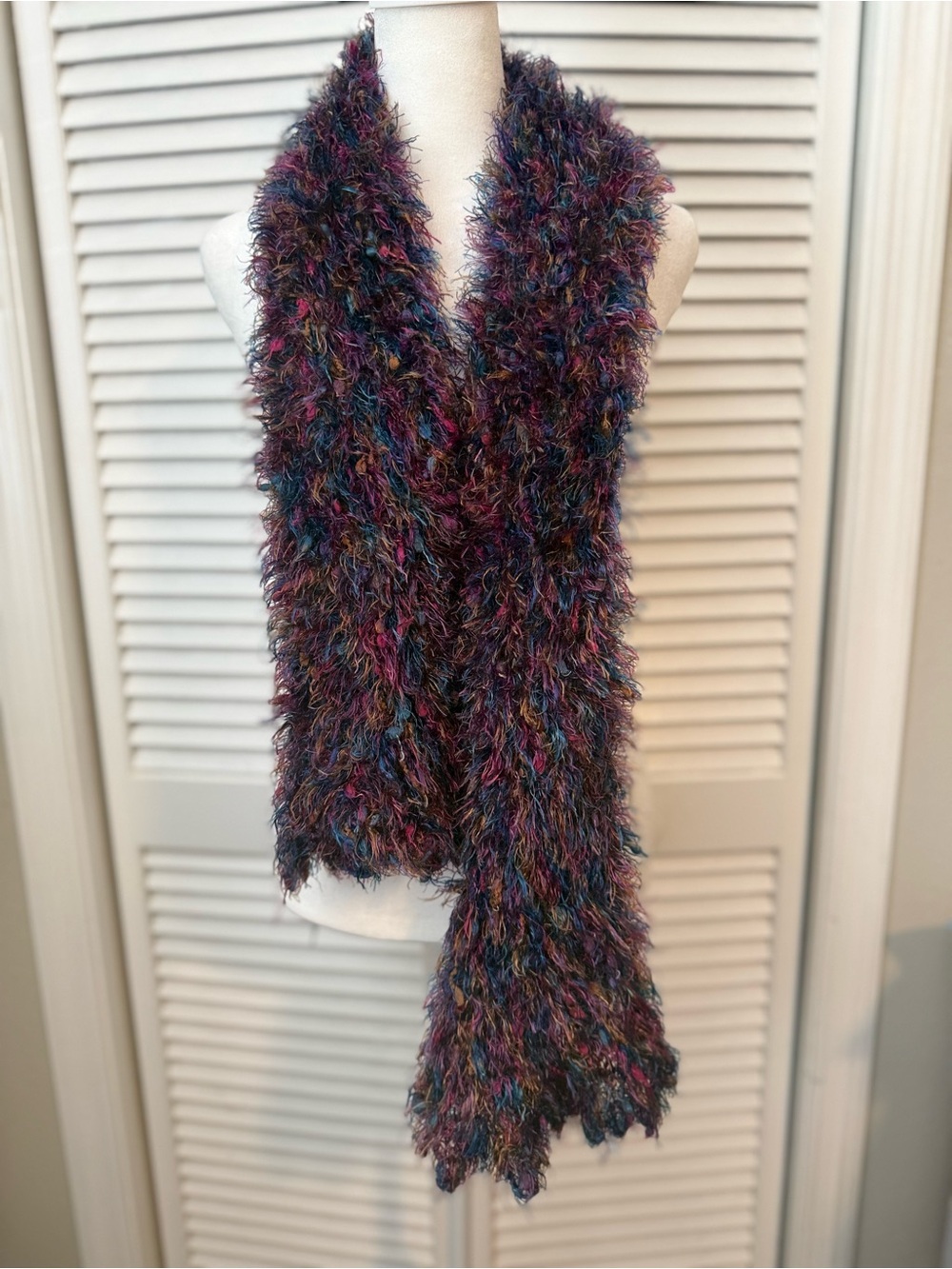 Indie Whimsigoth Y2K Bratz Plush Multi-Color Fuzzy Scarf Phoebe Fairy Layering